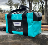 Extra large PVC toiletry bag - in stock - aqua/black