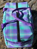 Mesh/PVC Overnight Bag purple/green