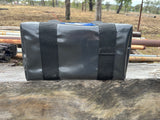 Extra large PVC toiletry bag - in stock - black/blue