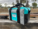 Extra large PVC toiletry bag - in stock - grey/aqua/black