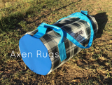 Mesh overnight bag with canvas ends - Storm with blue canvas & handles - Axen Rugs horse rugs & Accessories